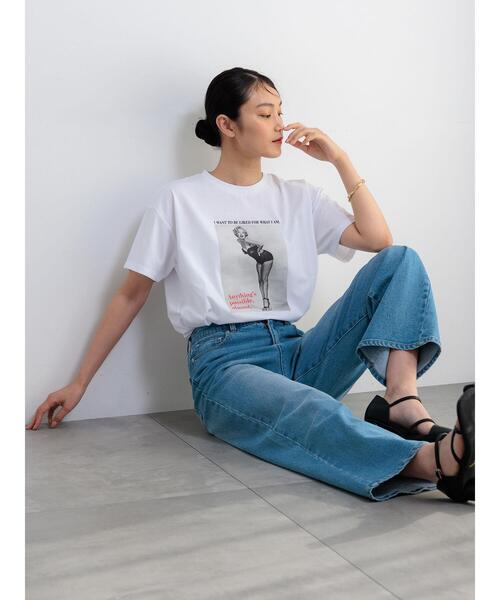 Te chichi(テチチ)の「マリリンモンローモノクロフォトTシャツ(Tシャツ/カットソー・レディース・オフホワイト・F)」の13枚目の写真