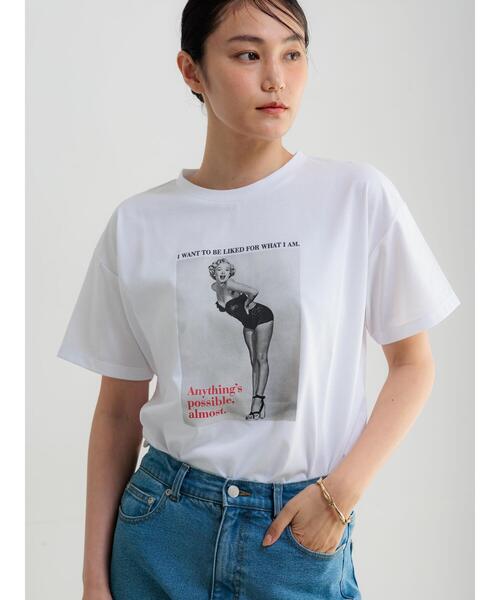 Te chichi(テチチ)の「マリリンモンローモノクロフォトTシャツ(Tシャツ/カットソー・レディース・オフホワイト・F)」の21枚目の写真