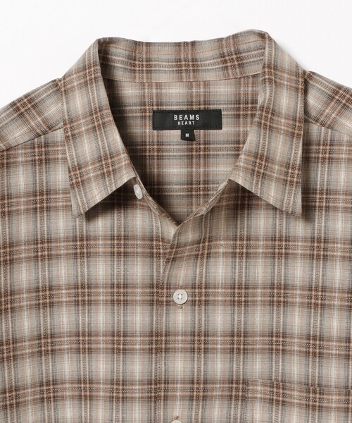 BEAMS HEART（ビームスハート）の「【7/9値下げ】オンブレーチェック レギュラーカラー シャツ（シャツ/ブラウス・メンズ・ブラウン/オリーブ・SMALL/MEDIUM/LARGE）」の4枚目の写真
