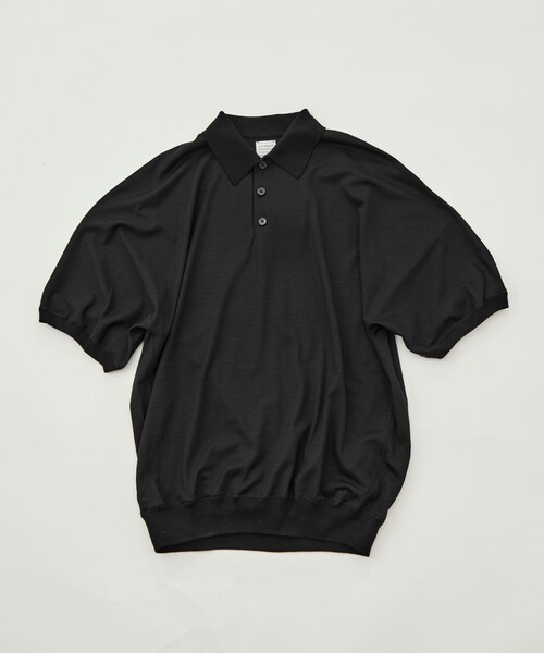 GOOD PEOPLE GOOD STITCHING GOOD PRODUCT(グッドピープルグッドスティッチンググッドプロダクト)の「【GOOD PEOPLE GOOD STITCHING GOOD PRODUCT/グッドピープルグッドスティッチンググッドプロダクト】Knit Reduced Collar Half Sleeve Polo(ポロシャツ・メンズ・ブラック/ダークグレー・S/M/L)」の8枚目の写真