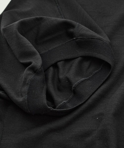 GOOD PEOPLE GOOD STITCHING GOOD PRODUCT(グッドピープルグッドスティッチンググッドプロダクト)の「【GOOD PEOPLE GOOD STITCHING GOOD PRODUCT/グッドピープルグッドスティッチンググッドプロダクト】Knit Reduced Collar Half Sleeve Polo(ポロシャツ・メンズ・ブラック/ダークグレー・S/M/L)」の14枚目の写真