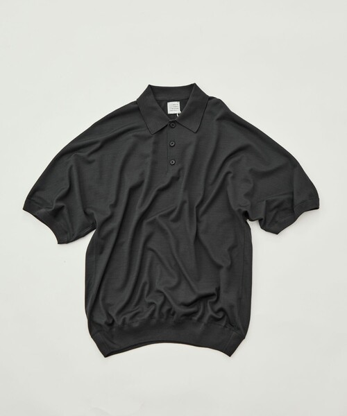 GOOD PEOPLE GOOD STITCHING GOOD PRODUCT(グッドピープルグッドスティッチンググッドプロダクト)の「【GOOD PEOPLE GOOD STITCHING GOOD PRODUCT/グッドピープルグッドスティッチンググッドプロダクト】Knit Reduced Collar Half Sleeve Polo(ポロシャツ・メンズ・ブラック/ダークグレー・S/M/L)」の21枚目の写真