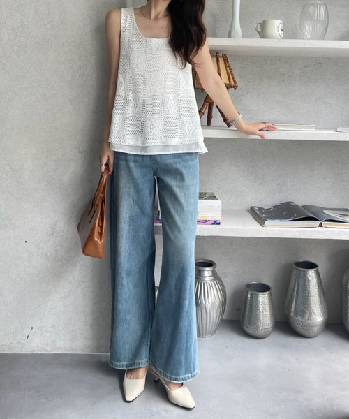 Ada.（エイダ）の「パッチワーク レース ティアード ヘム レイヤード ブラウス（シャツ/ブラウス・レディース・ブラック/アイボリー/ホワイト・FREE）」の15枚目の写真