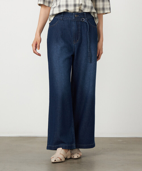 COMME CA ISM(コムサイズム)の「デニムワイドパンツ(デニムパンツ・レディース・ネイビー/ブルー・LARGE/MEDIUM)」の9枚目の写真