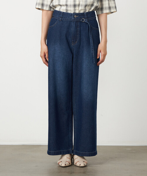 COMME CA ISM(コムサイズム)の「デニムワイドパンツ(デニムパンツ・レディース・ネイビー/ブルー・LARGE/MEDIUM)」の11枚目の写真