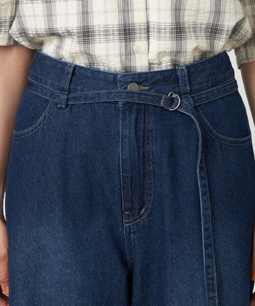 COMME CA ISM(コムサイズム)の「デニムワイドパンツ(デニムパンツ・レディース・ネイビー/ブルー・LARGE/MEDIUM)」の14枚目の写真