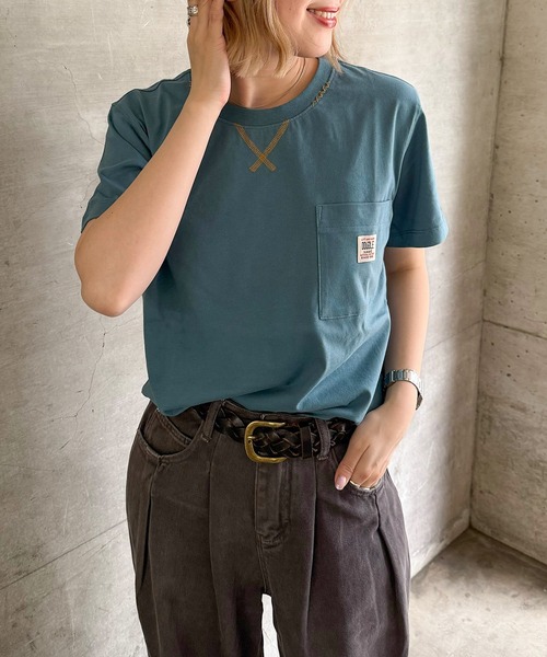 DOUBLE NAME(ダブルネーム)の「Mending BACKモチーフTEE(Tシャツ/カットソー・レディース・レッド/ブルー/オフホワイト・FREE)」の18枚目の写真