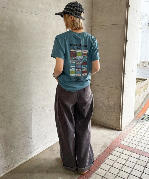 DOUBLE NAME(ダブルネーム)の「Mending BACKモチーフTEE(Tシャツ/カットソー・レディース・レッド/ブルー/オフホワイト・FREE)」の21枚目の写真