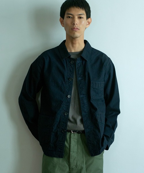 OMNIGOD（オムニゴッド）の「[OMNIGOD mens / オムニゴッド] インディゴダック フレンチワークジャケット（カバーオール・メンズ・ダークインディゴブルー・2/4/3）」の2枚目の写真