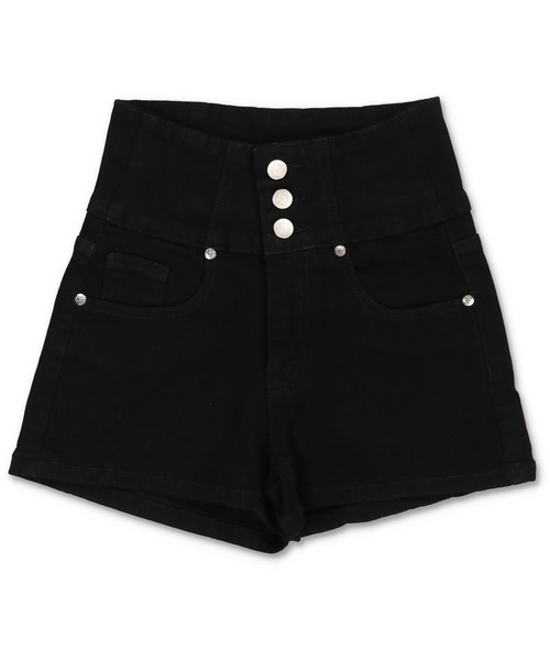 SPINNS(スピンズ)の「デニムショートパンツ/3ボタン(デニムパンツ・レディース・ブラック・S/M)」の12枚目の写真