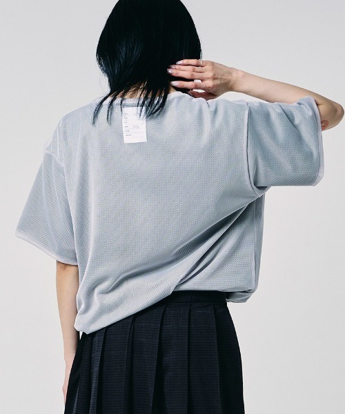 EFFECTEN(エフェクテン)の「mt10571-Basic logo reversible mesh Tee リバーシブルメッシュTシャツ(efdig-05)(Tシャツ/カットソー・メンズ・ブラウン系その他/グレー系その他/ブラック×イエロー・M/L)」の22枚目の写真
