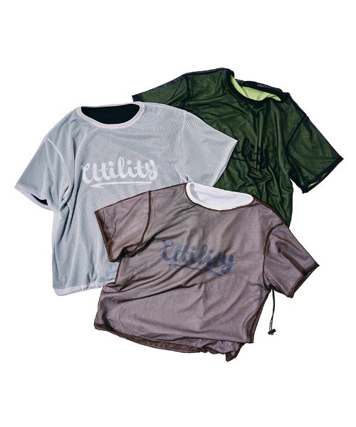 EFFECTEN(エフェクテン)の「mt10571-Basic logo reversible mesh Tee リバーシブルメッシュTシャツ(efdig-05)(Tシャツ/カットソー・メンズ・ブラウン系その他/グレー系その他/ブラック×イエロー・M/L)」の18枚目の写真