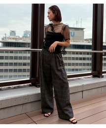 LE CIEL BLEU(ルシェルブルー)の「チュールラッフルディテールTシャツ Tulle Ruffle Detail T-Shirt(Tシャツ/カットソー)」