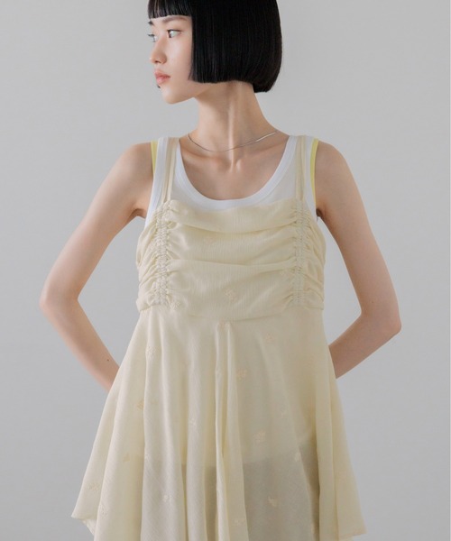 LOWRYS FARM（ローリーズファーム）の「ヨウリュウシシュウキャミチュニック　903513（シャツ/ブラウス・レディース・アイボリー/ブラック/ホワイト・FREE）」の17枚目の写真