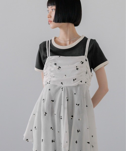 LOWRYS FARM（ローリーズファーム）の「ヨウリュウシシュウキャミチュニック　903513（シャツ/ブラウス・レディース・アイボリー/ブラック/ホワイト・FREE）」の18枚目の写真