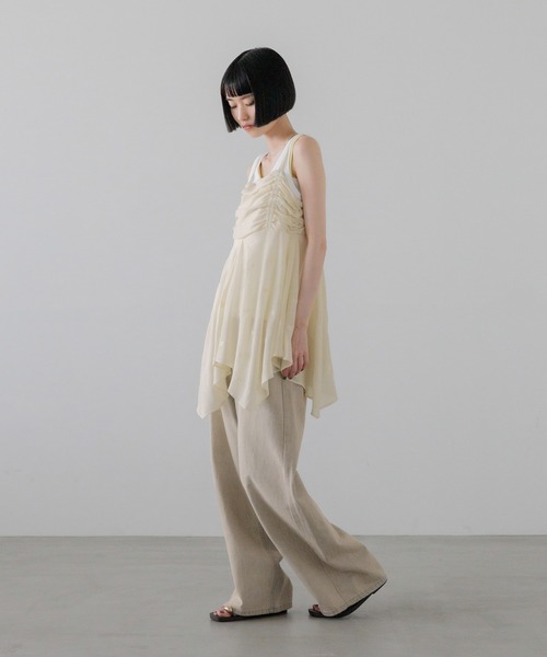 LOWRYS FARM(ローリーズファーム)の「ヨウリュウシシュウキャミチュニック 903513(シャツ/ブラウス・レディース・アイボリー/ブラック/ホワイト・FREE)」の8枚目の写真