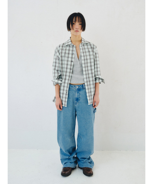 PLZPROJECT（プリーズプロジェクト）の「SIDE-OPEN CHECK SHIRT, MINT（シャツ/ブラウス・レディース・ミント・FREE）」の2枚目の写真