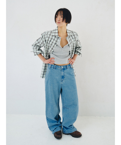 PLZPROJECT（プリーズプロジェクト）の「SIDE-OPEN CHECK SHIRT, MINT（シャツ/ブラウス・レディース・ミント・FREE）」の4枚目の写真
