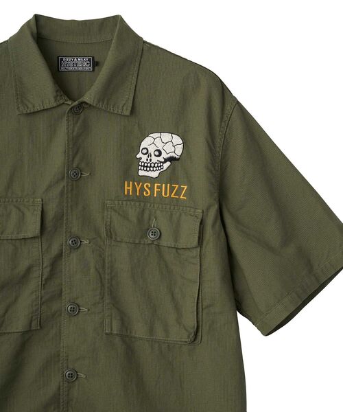 HYSTERIC GLAMOUR(ヒステリックグラマー)の「SNAKE&SKULL刺繍 ユーティリティシャツ(シャツ/ブラウス・メンズ・カーキ/ブラック・SMALL/MEDIUM/LARGE/X-LARGE)」の5枚目の写真