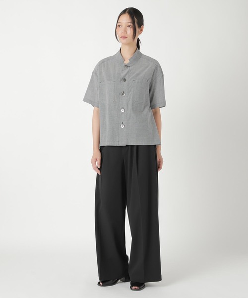 ZUCCa(ズッカ)の「COTTON SILK GINGHAM CHECK / シャツ(シャツ/ブラウス・レディース・ブラック・M size)」の2枚目の写真