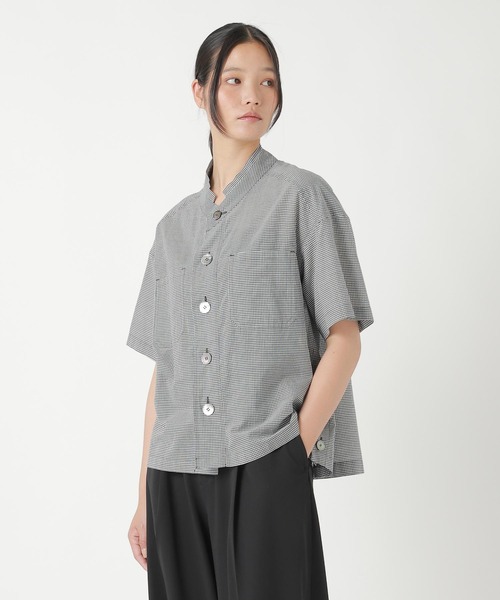 ZUCCa(ズッカ)の「COTTON SILK GINGHAM CHECK / シャツ(シャツ/ブラウス・レディース・ブラック・M size)」の3枚目の写真