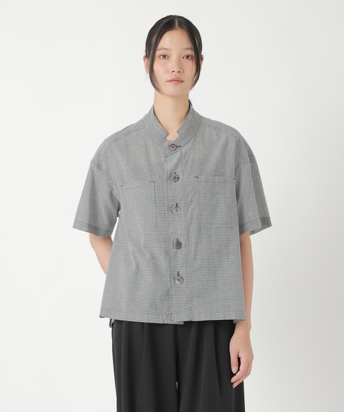 ZUCCa(ズッカ)の「COTTON SILK GINGHAM CHECK / シャツ(シャツ/ブラウス・レディース・ブラック・M size)」の5枚目の写真