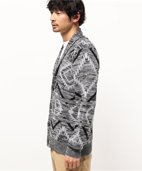 VENCEEXCHANGE(ヴァンスエクスチェンジ)の「オルテガニットショールカーデ (カーディガン/ボレロ・メンズ・ネイビー/グレー・LARGE/MEDIUM/SMALL)」の3枚目の写真