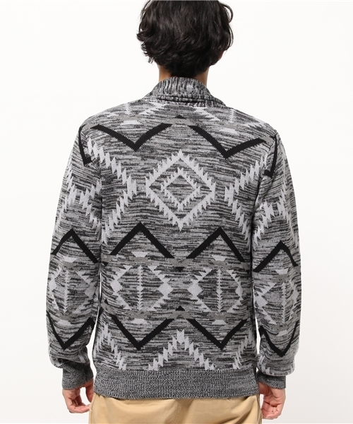 VENCEEXCHANGE(ヴァンスエクスチェンジ)の「オルテガニットショールカーデ (カーディガン/ボレロ・メンズ・ネイビー/グレー・LARGE/MEDIUM/SMALL)」の4枚目の写真