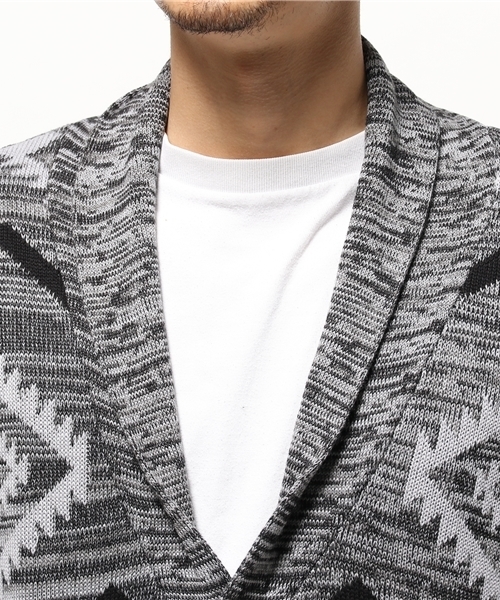 VENCEEXCHANGE(ヴァンスエクスチェンジ)の「オルテガニットショールカーデ (カーディガン/ボレロ・メンズ・ネイビー/グレー・LARGE/MEDIUM/SMALL)」の6枚目の写真