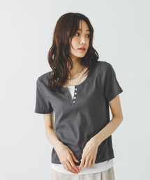 GLOBAL WORK | フェイクレイヤードヘンリープルオーバー/802017(Tシャツ/カットソー)