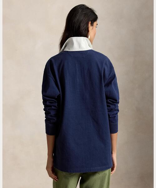 POLO RALPH LAUREN（ポロ ラルフ ローレン）の「オーバーサイズ コットン ラグビー シャツ（その他トップス・レディース・ブルー・L/M/S/XS）」の7枚目の写真