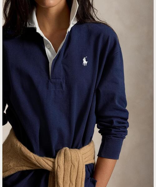 POLO RALPH LAUREN（ポロ ラルフ ローレン）の「オーバーサイズ コットン ラグビー シャツ（その他トップス・レディース・ブルー・L/M/S/XS）」の8枚目の写真