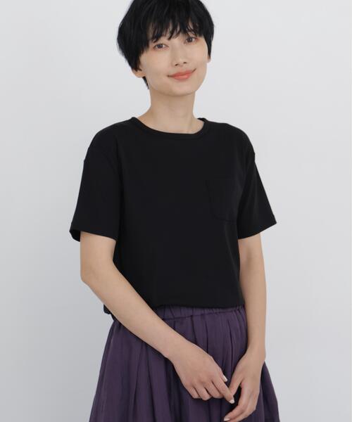 human woman(ヒューマンウーマン)の「◆【吸水速乾】コンパクトポケットTシャツ(Tシャツ/カットソー・レディース・ブラウン系その他/ベージュ/ブラック・MEDIUM)」の6枚目の写真
