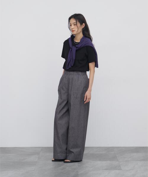 human woman(ヒューマンウーマン)の「◆【吸水速乾】コンパクトポケットTシャツ(Tシャツ/カットソー・レディース・ブラウン系その他/ベージュ/ブラック・MEDIUM)」の8枚目の写真