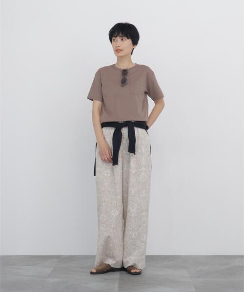 human woman(ヒューマンウーマン)の「◆【吸水速乾】コンパクトポケットTシャツ(Tシャツ/カットソー・レディース・ブラウン系その他/ベージュ/ブラック・MEDIUM)」の22枚目の写真