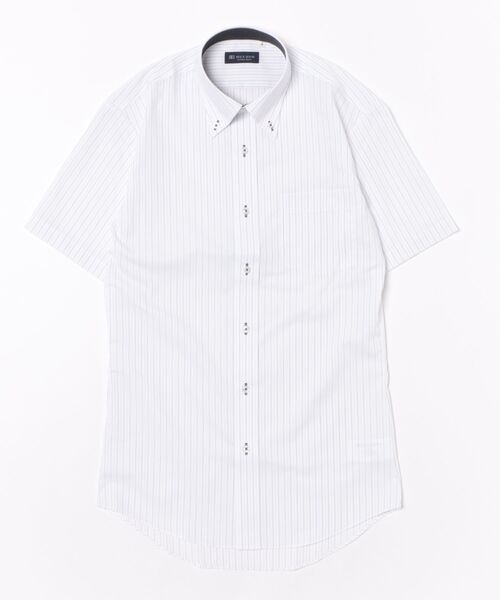 TOKYO SHIRTS(トウキョウシャツ)の「【吸水速乾】 形態安定ノンアイロン ボタンダウン 半袖ビジネスワイシャツ(ビジネスシャツ・メンズ・グレー・首回り39cm/首回り37cm/首回り41cm/首回り42cm/首回り43cm)」の6枚目の写真