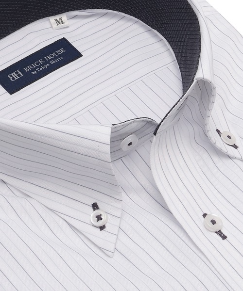 TOKYO SHIRTS(トウキョウシャツ)の「【吸水速乾】 形態安定ノンアイロン ボタンダウン 半袖ビジネスワイシャツ(ビジネスシャツ・メンズ・グレー・首回り39cm/首回り37cm/首回り41cm/首回り42cm/首回り43cm)」の2枚目の写真