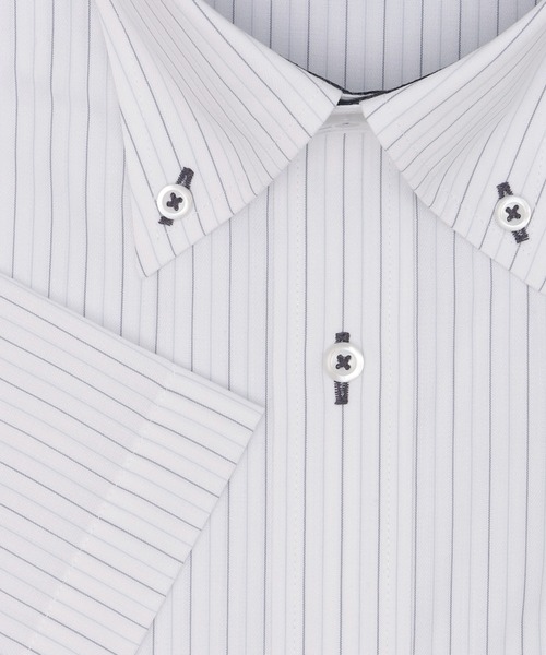 TOKYO SHIRTS(トウキョウシャツ)の「【吸水速乾】 形態安定ノンアイロン ボタンダウン 半袖ビジネスワイシャツ(ビジネスシャツ・メンズ・グレー・首回り39cm/首回り37cm/首回り41cm/首回り42cm/首回り43cm)」の3枚目の写真