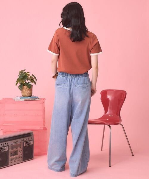 PENNEYS(ぺニーズ)の「【PENNEY'S】配色リンガーTシャツ(Tシャツ/カットソー・レディース・オレンジ/ブラウン・FREE)」の10枚目の写真