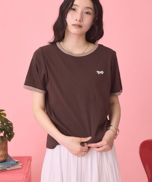 PENNEYS(ぺニーズ)の「【PENNEY'S】配色リンガーTシャツ(Tシャツ/カットソー・レディース・オレンジ/ブラウン・FREE)」の14枚目の写真