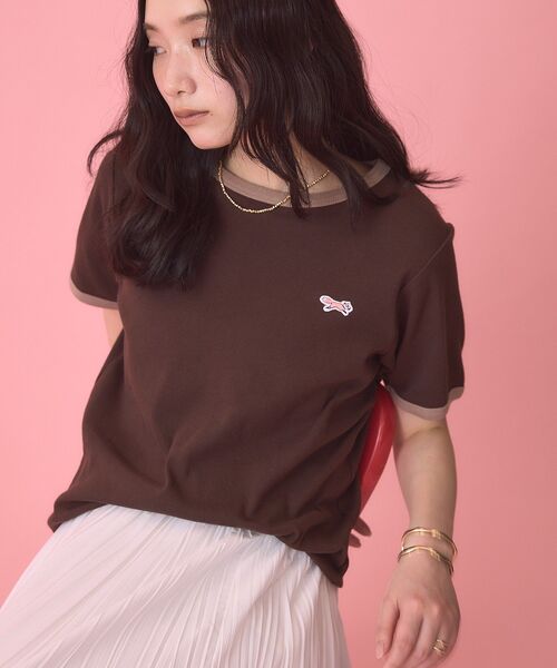 PENNEYS(ぺニーズ)の「【PENNEY'S】配色リンガーTシャツ(Tシャツ/カットソー・レディース・オレンジ/ブラウン・FREE)」の17枚目の写真