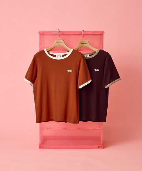 PENNEYS(ぺニーズ)の「【PENNEY'S】配色リンガーTシャツ(Tシャツ/カットソー・レディース・オレンジ/ブラウン・FREE)」の21枚目の写真