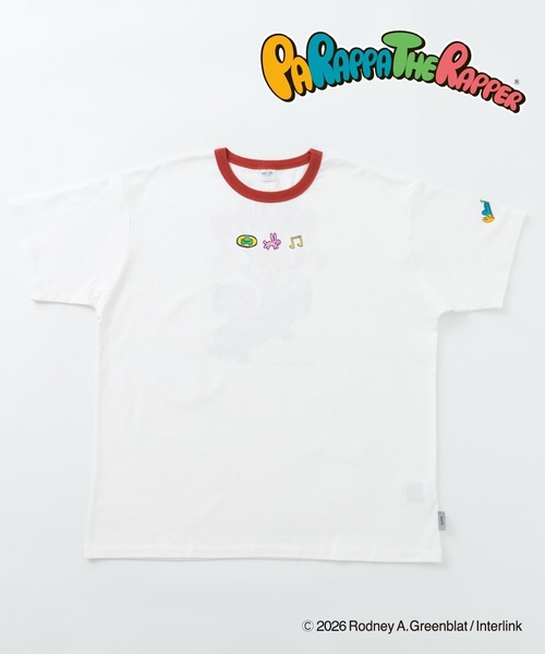 and D. petit main(アンドディープティマイン)の「【親子リンク】【パラッパラッパー】【DAD】リンガー配色半袖Tシャツ(Tシャツ/カットソー・レディース・チャコール/ピンク/ホワイト・F)」の2枚目の写真