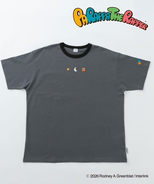 and D. petit main(アンドディープティマイン)の「【親子リンク】【パラッパラッパー】【DAD】リンガー配色半袖Tシャツ(Tシャツ/カットソー・レディース・チャコール/ピンク/ホワイト・F)」の1枚目の写真