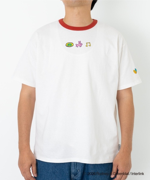 and D. petit main(アンドディープティマイン)の「【親子リンク】【パラッパラッパー】【DAD】リンガー配色半袖Tシャツ(Tシャツ/カットソー・レディース・チャコール/ピンク/ホワイト・F)」の4枚目の写真