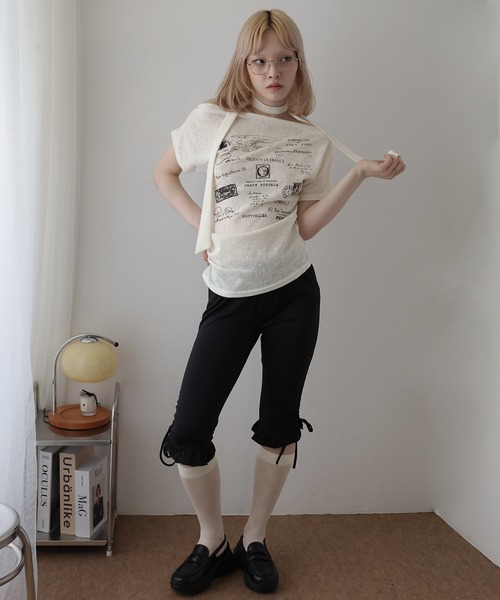 Ulysses(ユリシス)の「チョーカー付きオフショルロゴトップス(Tシャツ/カットソー・レディース・ホワイト/キャメル/グリーン・F)」の16枚目の写真