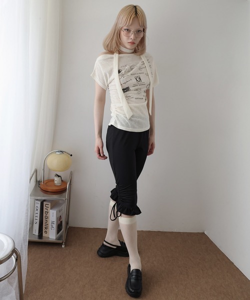 Ulysses(ユリシス)の「チョーカー付きオフショルロゴトップス(Tシャツ/カットソー・レディース・ホワイト/キャメル/グリーン・F)」の18枚目の写真