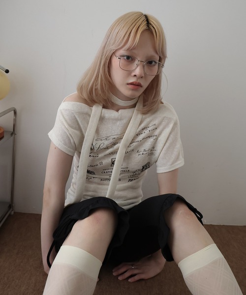 Ulysses(ユリシス)の「チョーカー付きオフショルロゴトップス(Tシャツ/カットソー・レディース・ホワイト/キャメル/グリーン・F)」の20枚目の写真
