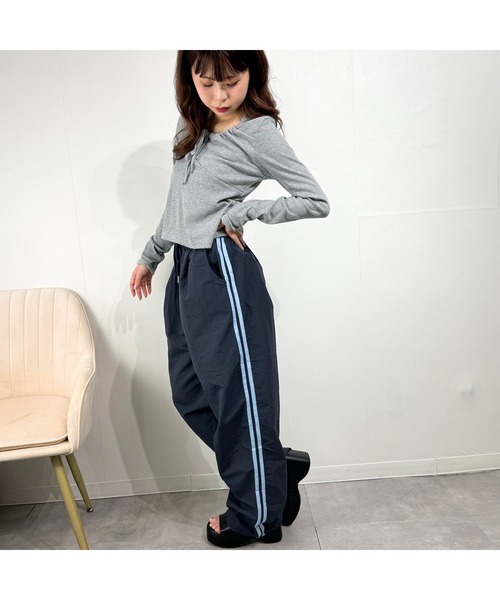 marcydorn（マーシードルン）の「うるふわガール リブリボンカットソー ロングTシャツ（Tシャツ/カットソー・レディース・ホワイト/ベージュ/グレー・S/M/L）」の11枚目の写真
