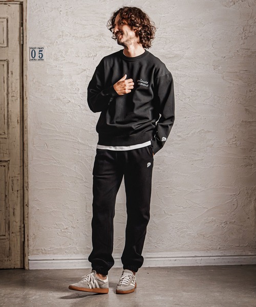1minute 1second（ワンミニットワンセカンド）の「mn3266-cursive embroidery washable long sleeve knit ウォッシャブルニット(1M26A180)（ニット/セーター・メンズ・ブラック/チャコール・L/XL/S/M）」の18枚目の写真